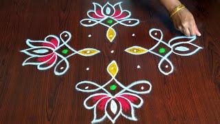 Easy rangoli || rangoli designs || lotus rangoli ||