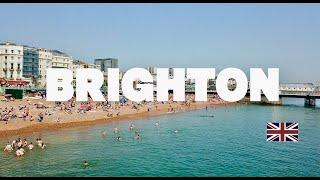 Brighton Beach, England by Drone 2022 .4K