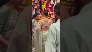 Asha Bhosle With Zanai Bhosle For Ganpati Bappa Darshan