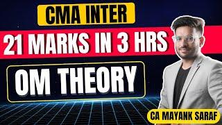 CMA Inter OM-SM - OM Theory Marathon Revision | Mayank Saraf