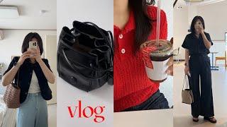 데일리룩,데일리백,아뜰리에드루멘 가방,여름코디 노티아 반팔자켓,스텝어라운드,레드니트,스트라이프셔츠,우시키키링,테이지 선크림추천,디자이너브랜드,셋업수트,언박싱