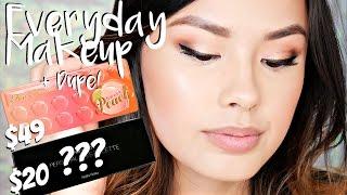 Too Faced Sweet Peach Palette Everyday Makeup Look | Review + Korean Beauty Dupe!