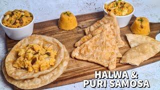 Easy Halwa Recipe With Soft Puri | Soft, Puffy And Round Puri | Suji Ka Halwa Halwai Style