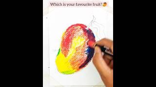 How to draw realistic Mango  Drawing#shorts #howtodraw #oilpastel #drawing