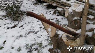 Cum se face o coada de topor din lemn de salcâm! How to make an acacia wood ax!