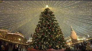 Christmas & New Year Russia, Walking Moscow, Manege square 4K | Новый Год