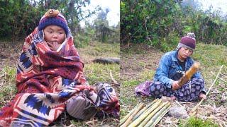 manjita breaks bamboo to make tins || shepherd life of Nepal || Himalaya family @manjitacooking