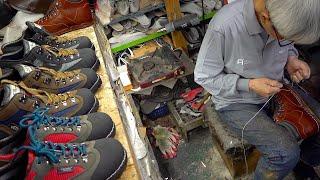 Process of Making Handmade Hiking Boots. Korea's Best Shoe Master