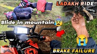 our bike slide in mountain |Pakistan border| 20000Ft | Ladakh Ride Ep~23 Tosamaidan | NRF