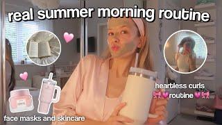 REAL SUMMER MORNING ROUTINE  12AM, selfcare + grwm