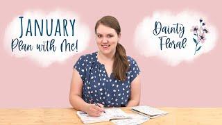 January 2025 Monthly Hobonichi Cousin Plan with Me - Dainty Floral || Mandy Lynn Plans