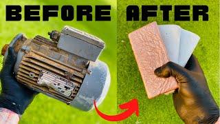 Motor Melt Down - Trash To Treasure - ASMR Metal Melting - BigStackD Copper Aluminum Casting