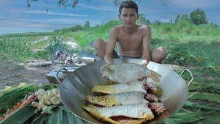 COOKING BIG FISH - How to Braised Big Fish Recipe - Survival Time