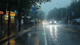 Heavenly Sound of Heavy Rain Walk. Relaxation Sleep Study Meditation. White Noise ASMR.