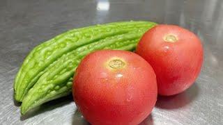 Tomatoes and bitter gourd are a perfect match. It is a refreshing and appetizing dish in hot weather