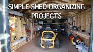 SIMPLE SHED ORGANIZING PROJECTS | Shelves, Loft, Rafters, Racks