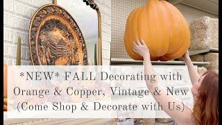 Fall Decorating with Me  | Shop, Style & Transform Your Home with Cozy Copper & Orange Decor