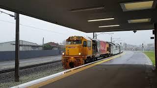 DFB7049, EMD GT22MC, Northern Explorer train arrival at Hamilton, New Zealand Railway