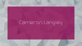 Cameron Langley - appearance