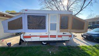 We bought a POPUP Camper Facebook Marketplace $400!!! PAINTED CANVAS!!!!