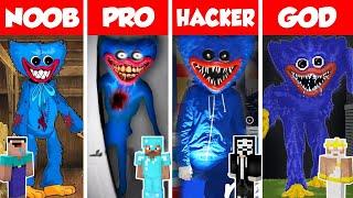 HUGGY WUGGY POPPY PLAYTIME HOUSE BUILD CHALLENGE - NOOB vs PRO vs HACKER vs GOD Minecraft Animation