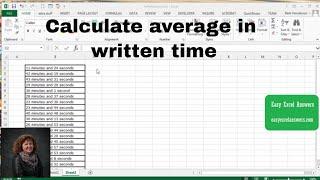 How to calculate average in time written in Excel