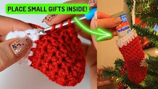 Crochet Stocking Ornament Tutorial | Crochet Christmas Ornaments 