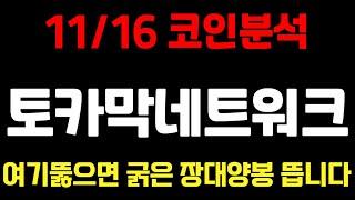 [토카막네트워크코인]11/16일 코인분석 여기뚫으면 굵은 장대양봉뜹니다 토카막네트워크코인전망 토카막네트워크전망 토카막네트워크코인목표가 토카막네트워크목표가 토카막네트워크코인분석