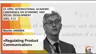 Maarten JANSSEN "Regulating Product Communication"