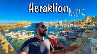 Heraklion Crete, 1st of December 2023, walking tour 4k, vlog, Crete Greece