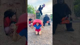 2 Ferocious Gorilla Monsters Attack 3 Beautiful Brave Girls And A Poor Old Man Screaming For Help