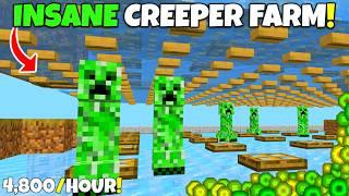 NEW CREEPER FARM Tutorial! 4,800 Gunpowder/Hour! Minecraft Bedrock Edition Tutorial