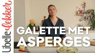 Galette met groene asperges en courgettesalade