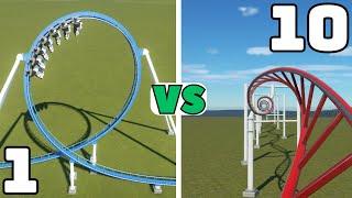 1 vs 10 Inversions Which Roller Coaster WINS?