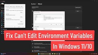 Fix Can't Edit Environment Variables In Windows 11/10 | How To Add Environment Variable If Disabled?