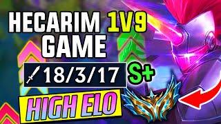 How to carry in High Elo and 1v9 with Hecarim - High Elo Hecarim Gameplay - Hecarim Jungle Guide