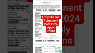 Army Fireman New Vacancy 2024 | Army ASC Centre South Recruitment 2024 | Army Fireman Bharti 2024