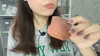 ASMR crunch clay in paste/ глина Грация, Спелая в пасте и без, пиленый мел Ассорти#mukbang #asmr