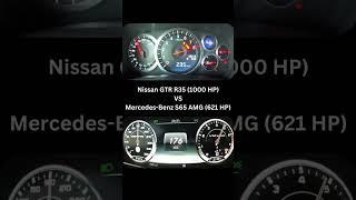 Nissan GTR R35 1000 HP vs Mercedes Benz S65 AMG V12 621 HP in a Drag Race