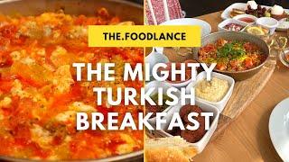 THIS TURKISH BREAKFAST SPREAD IS MASSIVE!  Menemen with 8 Sides, Turkish Bread & Cheese Platter!