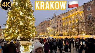 Krakow Christmas walk 4K December 2023 Poland 