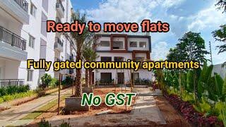 NO GST | Ready to Move flats for sale in Hyderabad Tellapur || fully gated community apartments