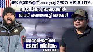 USA#107 Dangerous ബ്ലാക്ക് ഐസിൽ എങ്ങനെ വണ്ടിയോടിക്കാംTRUCK LIFE AMERICA