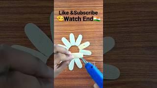 Easy IndiaFlag Flower|🫡 Icecream Spoon Craft #shorts #indian