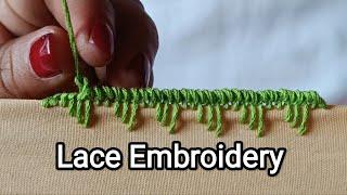 No 59|| Lace Embroidery || Edging Stitch || Needle lace Border || Randa Embroidery |