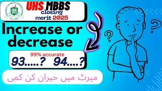 UHS closing merit 2024_25 after Reconduct | Final prediction |safe zone for MBBS/BDS session 2024_30