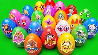 Rainbow Eggs SLIME: Looking for Cocomelon, Pinkfong, Numberblocks, Alphablocks Paw Patrol, Dinosaur