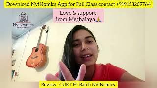 CUET PG Economics Batch by Navneet Mishra NviNomics Student's Review from Meghalaya 