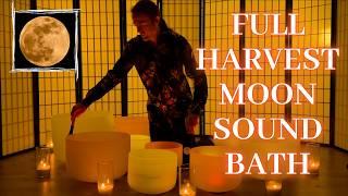 FULL HARVEST MOON SOUND BATH: Manifesting Abundance | Crystal Singing Bowl Meditation | Supermoon