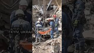 Rescue workers in Kyiv pulled a body from the rubble, following an overnight Russian missile strike.